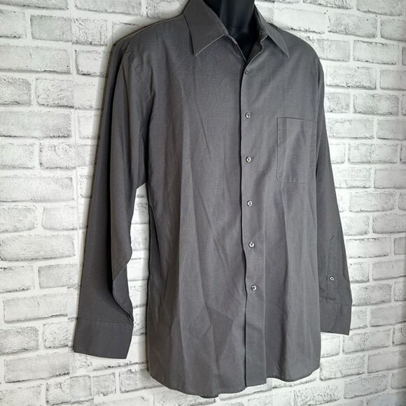 Geoffrey Beene Gray Wrinkle Free Button Down Shirt Size XL - Picture 2 of 5